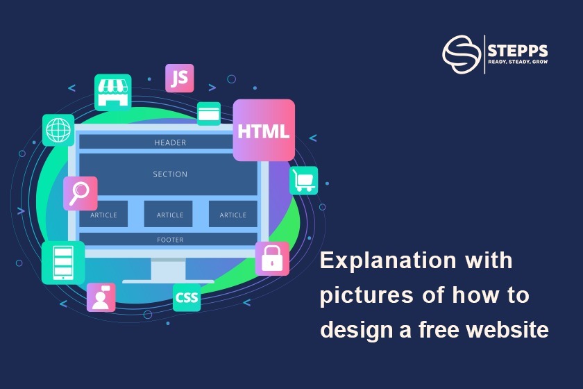 Explanation with pictures of how to design a free website